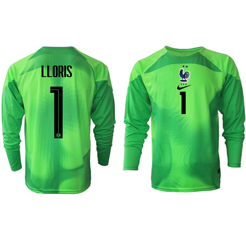 Tanie Strój piłkarski Francja Hugo Lloris #1 Bramkarskie Koszulka Wyjazdowej MŚ 2022 Długie Rękawy